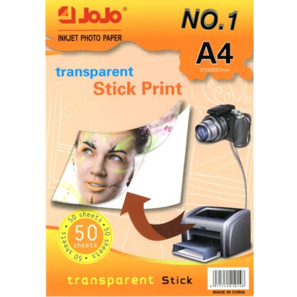 ورق صوري لاصق شفاف JOJO A4