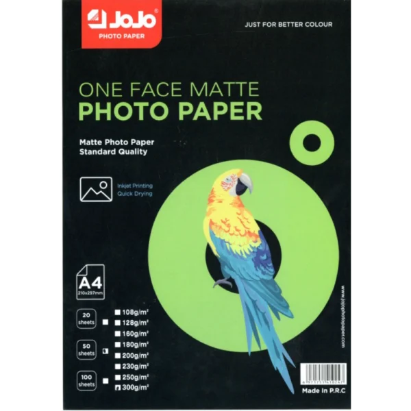 ورق صوري مات وجه واحد JOJO A4 G300