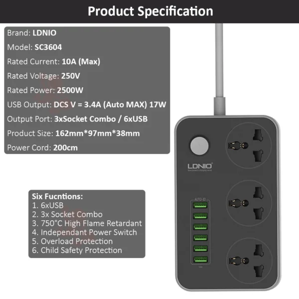 سيار LDNIO SC3604
