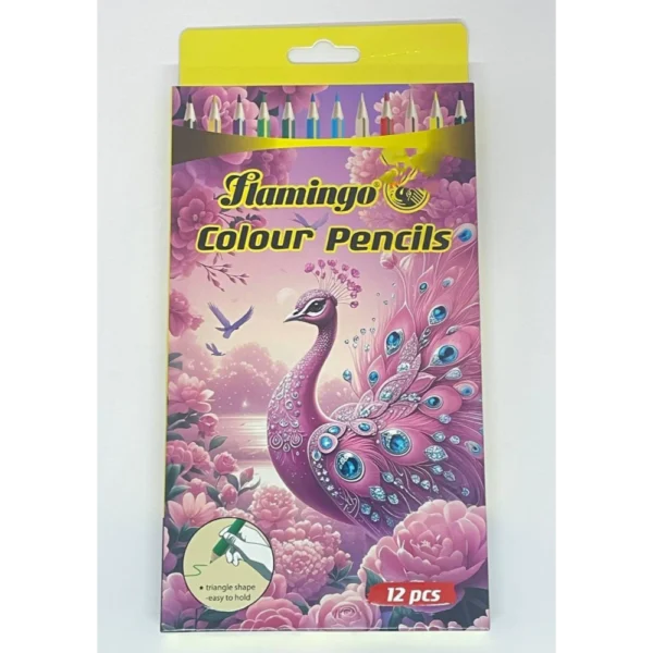الوان خشبية 12 لون  فلامنغو مثلث flamingo