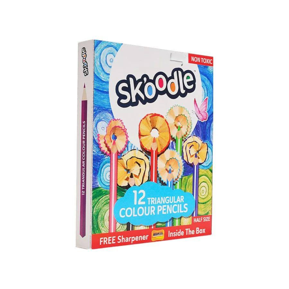 اصباغ خشب قصير 12 لون سكودل SKOODLE