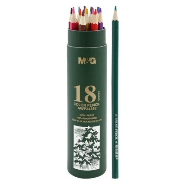 علبة الوان خشبية 18 لون M&G AWP34362