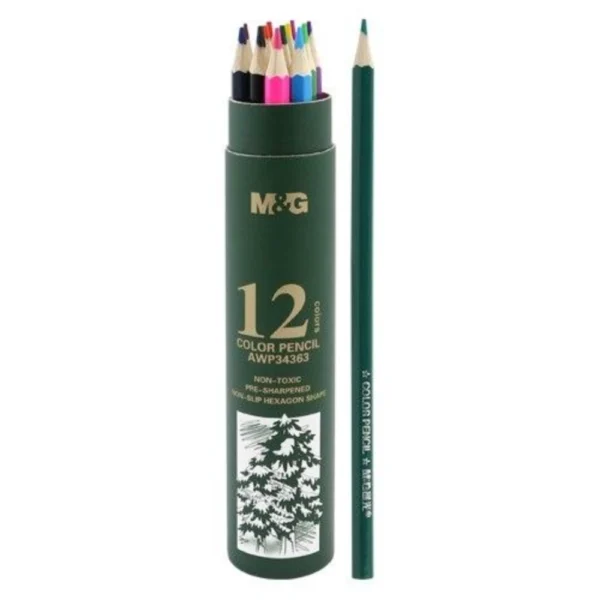 علبة الوان خشبية 12 لون M&G AWP34363