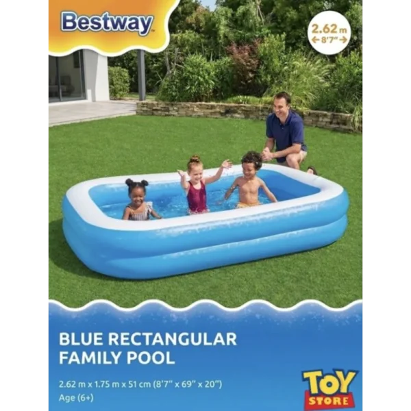مسبح نفخ مستطيل 2.62سم BESTWAY