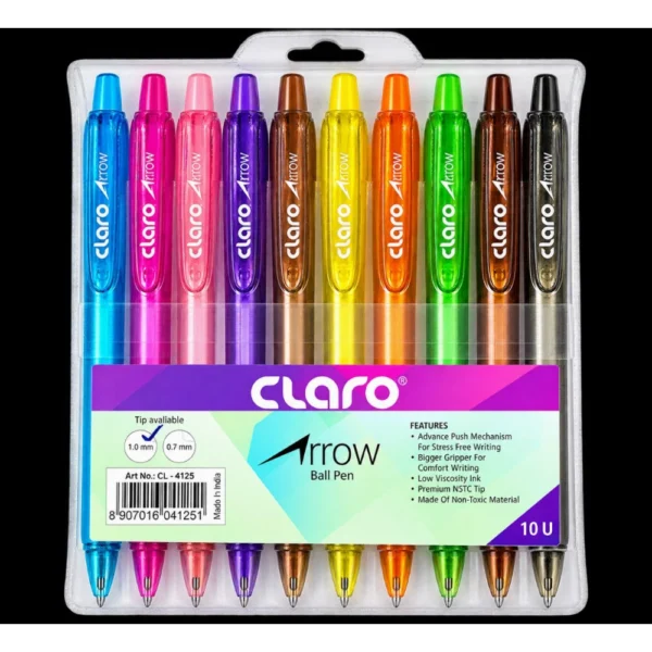 قلم جاف كلارو 10لون CLARO