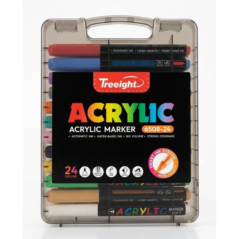 اقلام اكرلك فرشة 24لون TREEIGHT